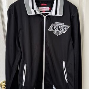 Mitchell & Ness Black and Gray Los Angeles Kings Bomber Jacket